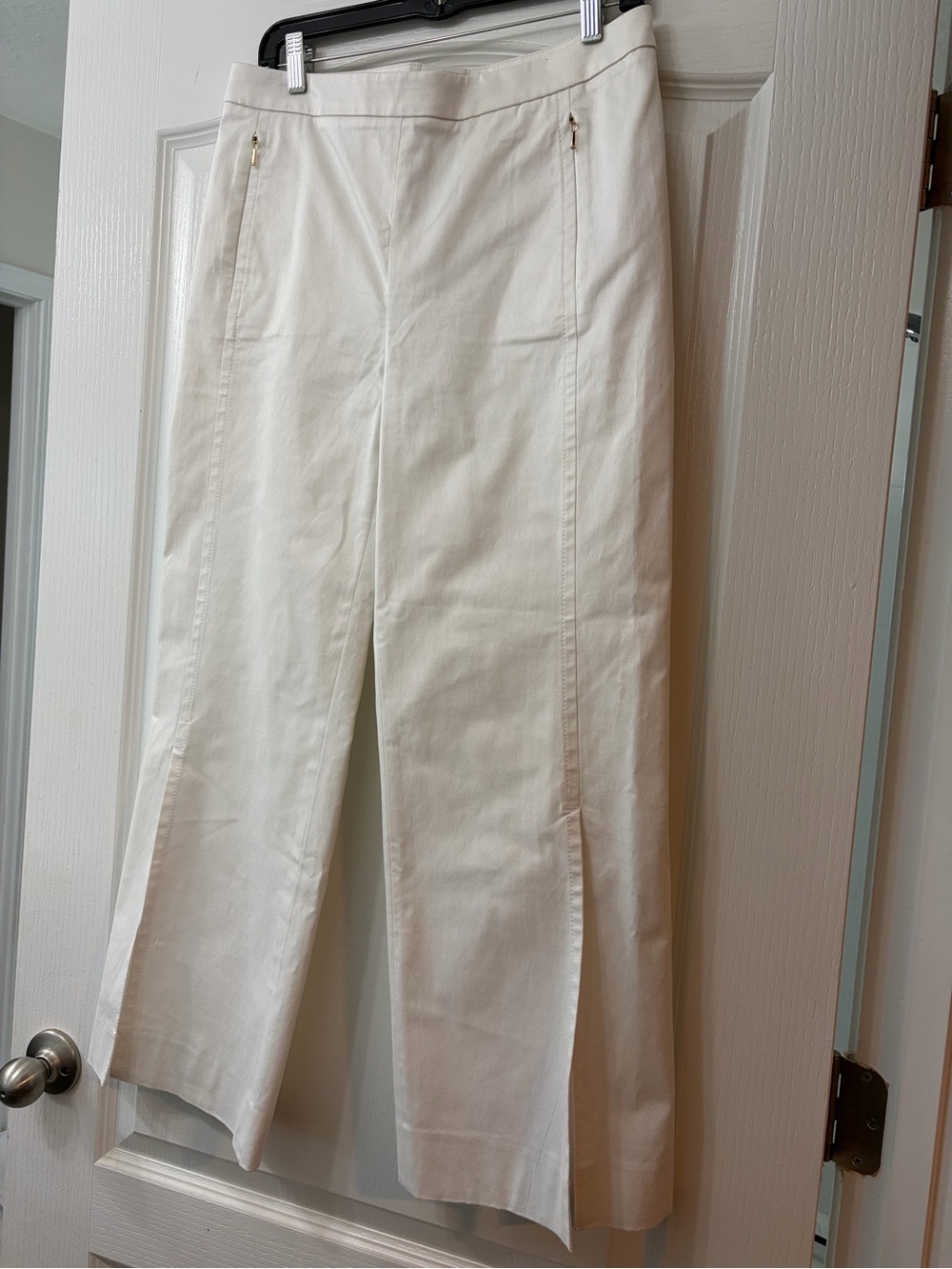 Carlisle Ivory Wide-Leg Crop Pants